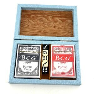 Blue Shagreen Style Card and Dice Set BCG No 92 Club Special Playing Cards Case